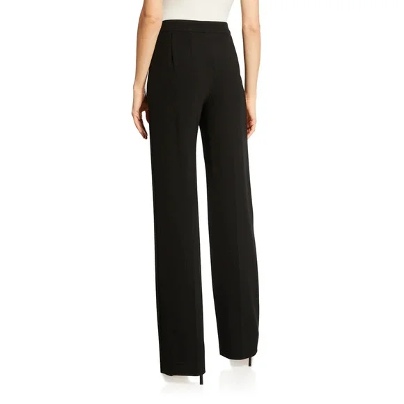 St. John Diana Dress Pants Womens 14 Brown Straight Leg Stretch Unhemmed NWT